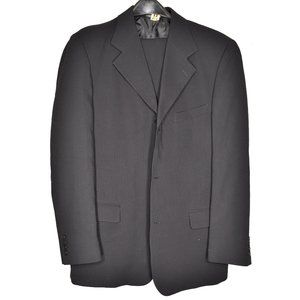 Bachrach Men's Italian Wool 40L Black Suit & Pants